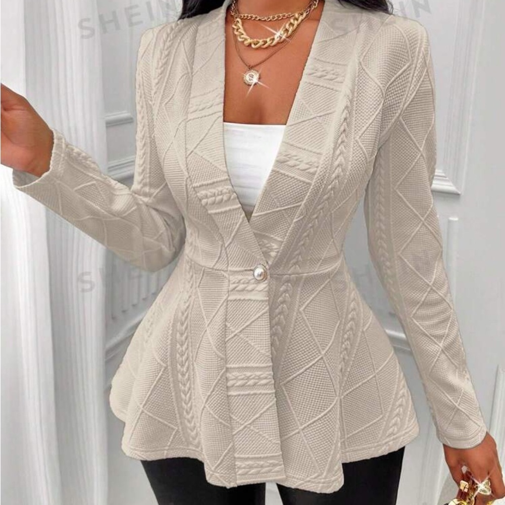 Knit Detail Blazer Cardigan